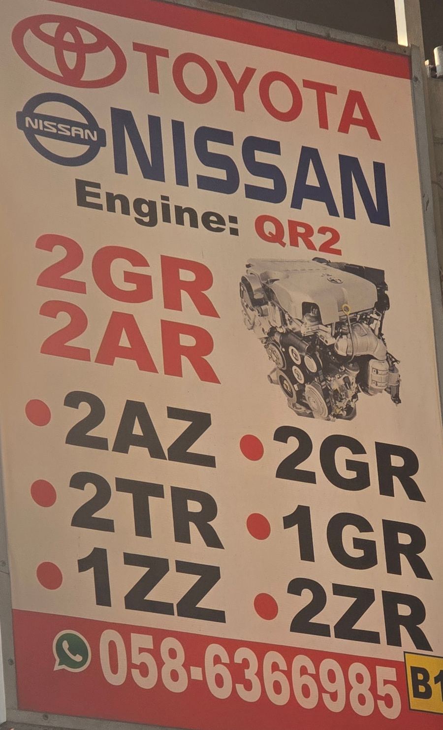 Banner photographed at Toyota, Nissan stall of DAR AL FARAH USED USED AUTO SPARE PARTS