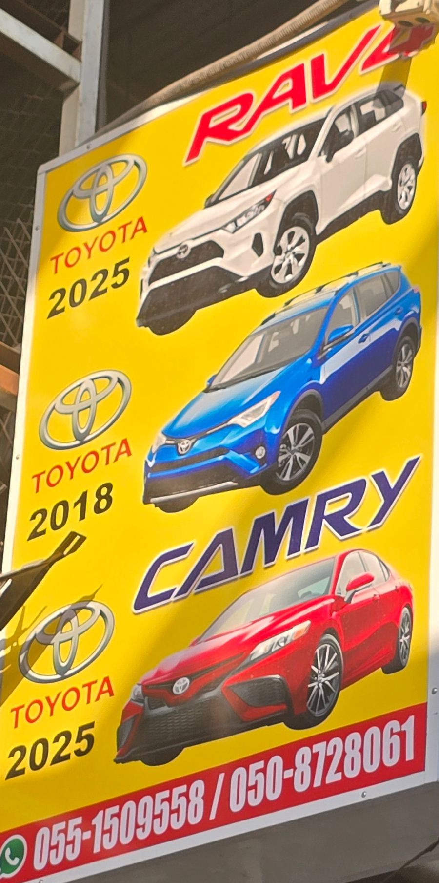 Banner photographed at Toyota stall of DAR AL FARAH USED USED AUTO SPARE PARTS